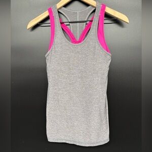 Lululemon Inspiration Tank II Heathered Slate / Jewelled Magenta